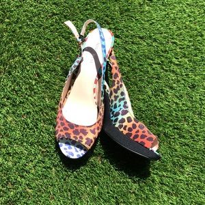 Multicolor Nine West cheetah print heels